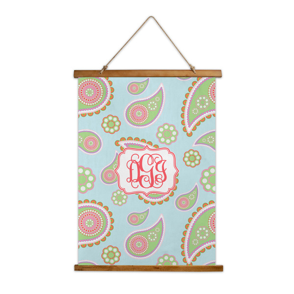 Custom Blue Paisley Wall Hanging Tapestry - Tall (Personalized)