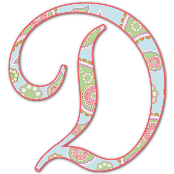 Custom Blue Paisley Letter Decal - Large (Personalized)