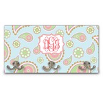 Blue Paisley Wall Mounted Coat Rack (Personalized)
