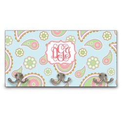 Blue Paisley Wall Mounted Coat Rack (Personalized)