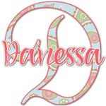 Blue Paisley Name & Initial Decal - Up to 9"x9" (Personalized)