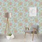 Blue Paisley Wallpaper & Surface Covering (Water Activated - Removable)