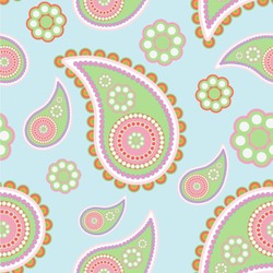 Blue Paisley Wallpaper & Surface Covering