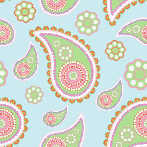 Custom Blue Paisley Wallpaper & Surface Covering (Water Activated 24"x 24" Sample)