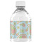 Blue Paisley Water Bottle Label - Back View