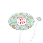 Blue Paisley Oval Plastic Stir Sticks (Personalized)