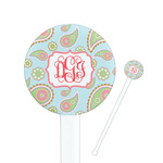 Blue Paisley Round Plastic Stir Sticks (Personalized)