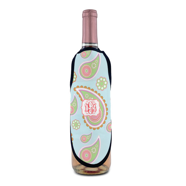 Blue Paisley Wine Bottle Apron - IN CONTEXT