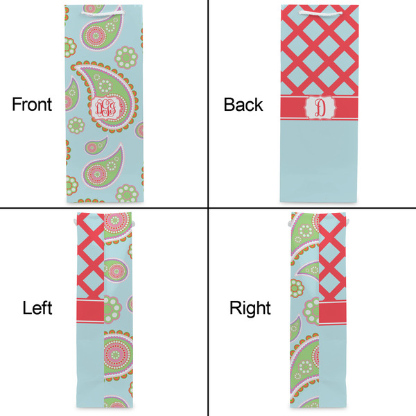 Blue Paisley Wine Gift Bag - Gloss - Approval