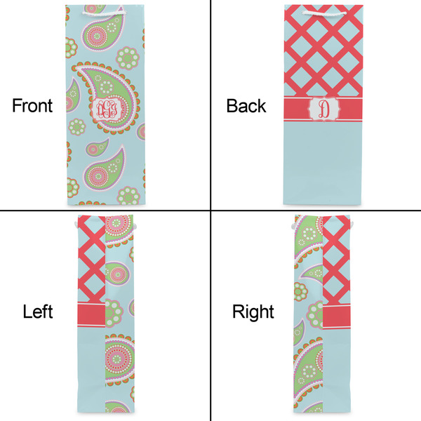 Blue Paisley Wine Gift Bag - Matte - Approval