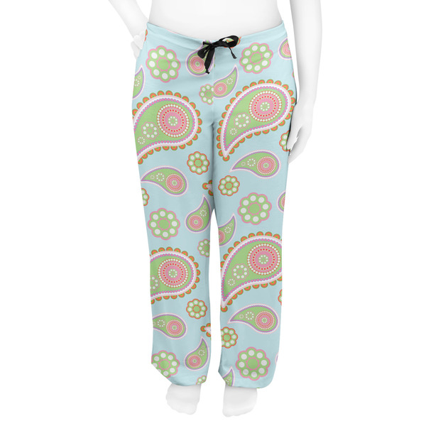 Blue Paisley Women's Pj on model - Front