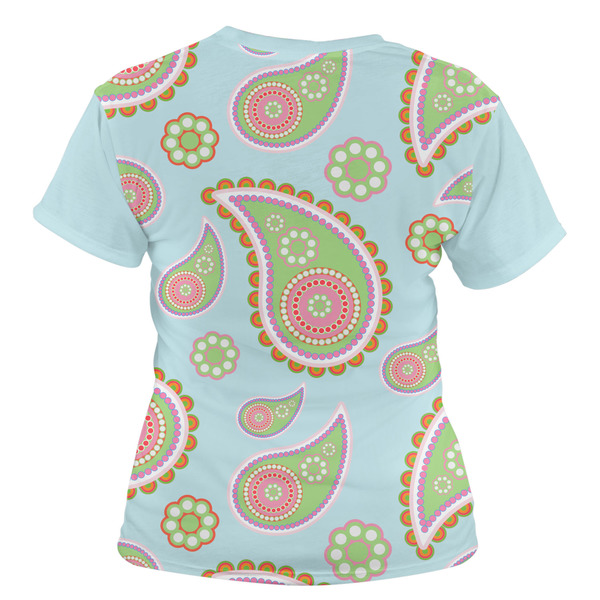 Blue Paisley Women's T-shirt Back