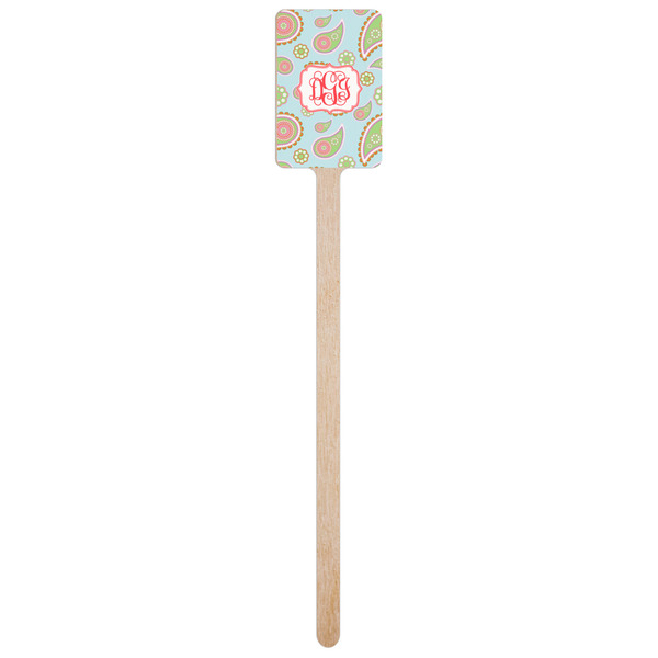 Blue Paisley Wooden 6.25" Stir Stick - Rectangular - Single Stick
