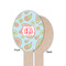 Blue Paisley Wooden Food Pick - Oval - Single Sided - Front & Back