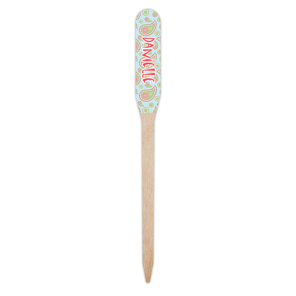 Blue Paisley Wooden Food Pick - Paddle - Single Pick