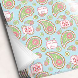 Blue Paisley Wrapping Paper Sheets (Personalized)