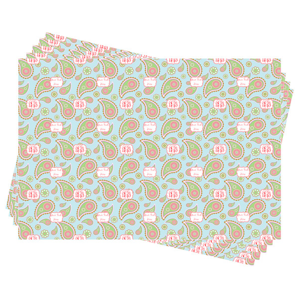 Blue Paisley Wrapping Paper - Front & Back - Sheets Approval