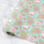 Blue Paisley Wrapping Paper Roll - Small (Personalized)