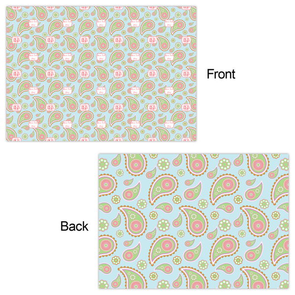 Blue Paisley Wrapping Paper Sheet - Double Sided - Front & Back