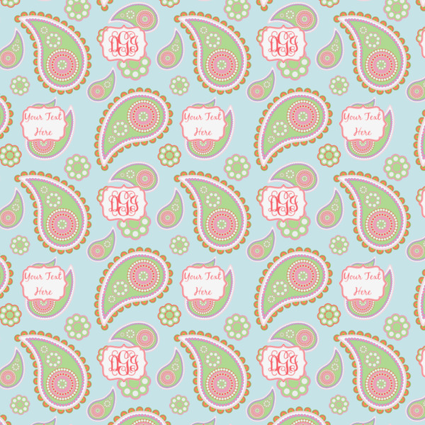 Blue Paisley Wrapping Paper Square