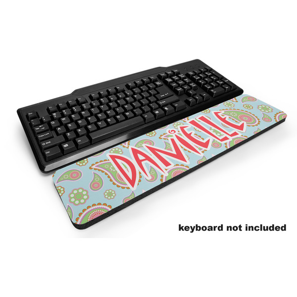Custom Blue Paisley Keyboard Wrist Rest (Personalized)