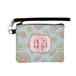 Blue Paisley Wristlet ID Case w/ Monogram