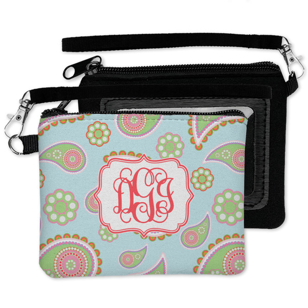 Blue Paisley Wristlet ID Cases - MAIN