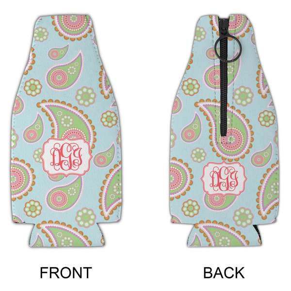 Blue Paisley Zipper Bottle Cooler - APPROVAL