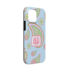 Blue Paisley iPhone Case - Rubber Lined - iPhone 13 Mini (Personalized)