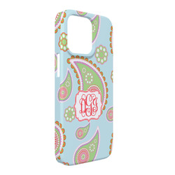 Blue Paisley iPhone Case - Plastic - iPhone 13 Pro Max (Personalized)