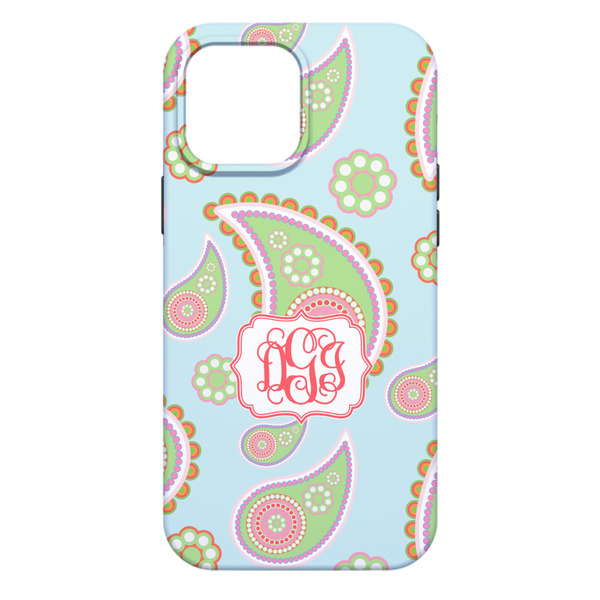 Blue Paisley iPhone 13 Pro Max Tough Case - Back