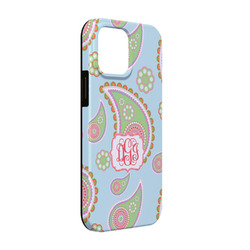 Blue Paisley iPhone Case - Rubber Lined - iPhone 13 Pro (Personalized)