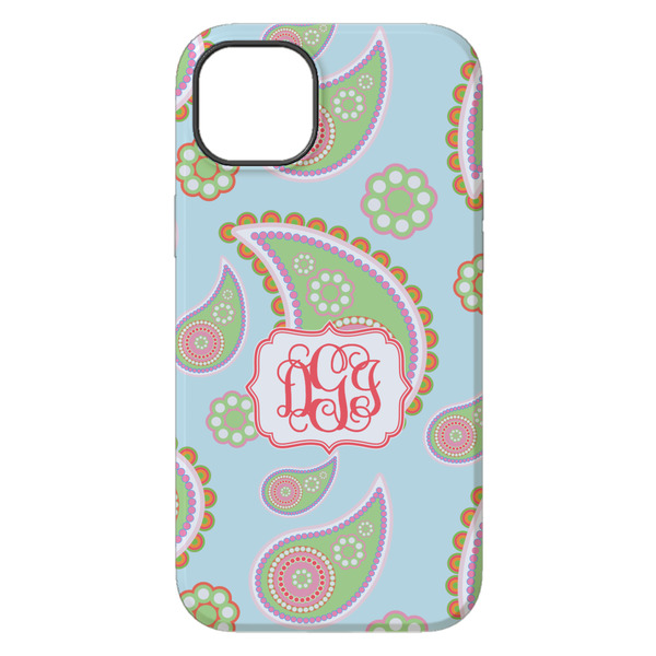 Blue Paisley iPhone 14 Plus Tough Case - Back