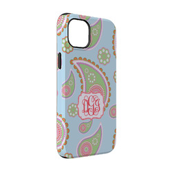 Blue Paisley iPhone Case - Rubber Lined - iPhone 14 Pro (Personalized)