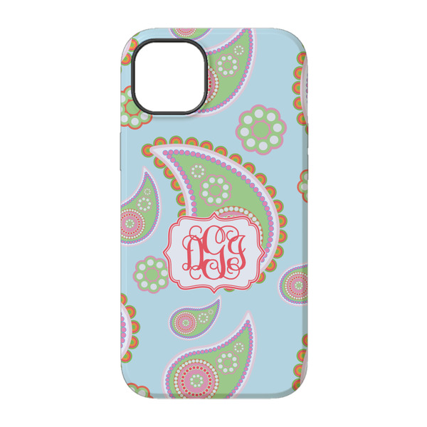 Blue Paisley iPhone 14 Tough Case - Back