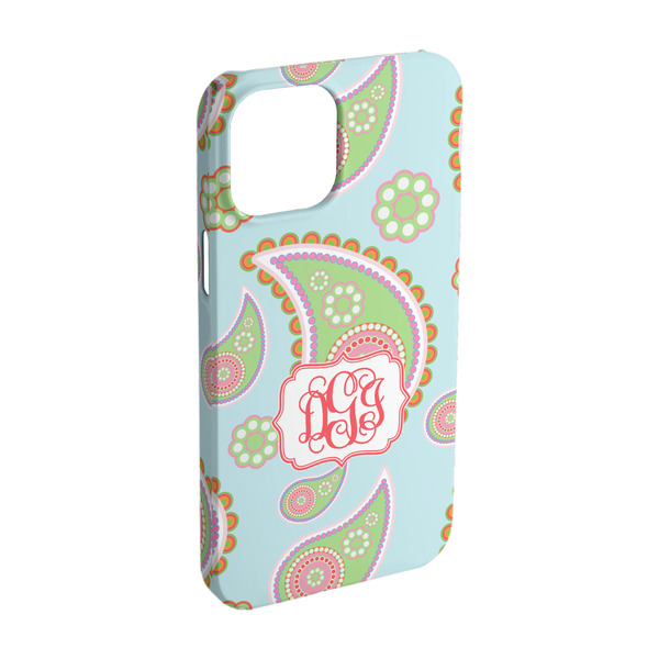 Custom Blue Paisley iPhone Case - Plastic - iPhone 15 Pro (Personalized)