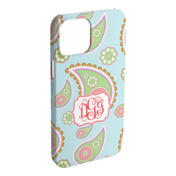 Custom Blue Paisley iPhone Case - Plastic (Personalized)