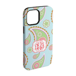 Blue Paisley iPhone Case - Rubber Lined - iPhone 15 Pro (Personalized)