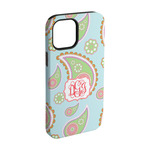 Blue Paisley iPhone Case - Rubber Lined - iPhone 15 (Personalized)