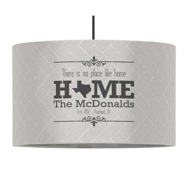 Custom Home State 12" Drum Pendant Lamp - Fabric (Personalized)