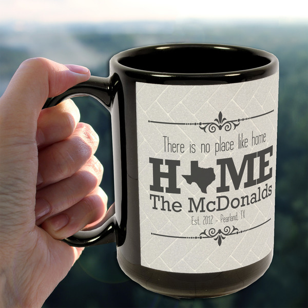 Home State 15oz. Black Mug - LIFESTYLE