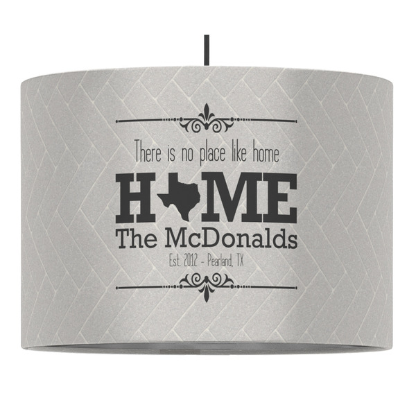 Custom Home State 16" Drum Pendant Lamp - Fabric (Personalized)