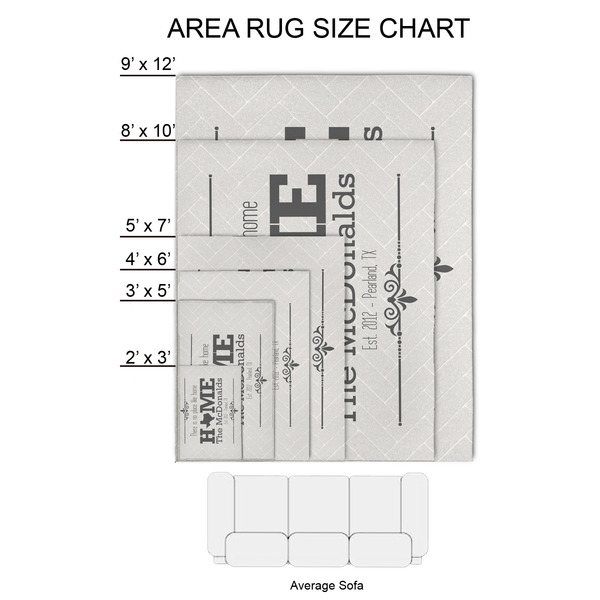 Home State 2'x3' Indoor Area Rugs - Size Chart