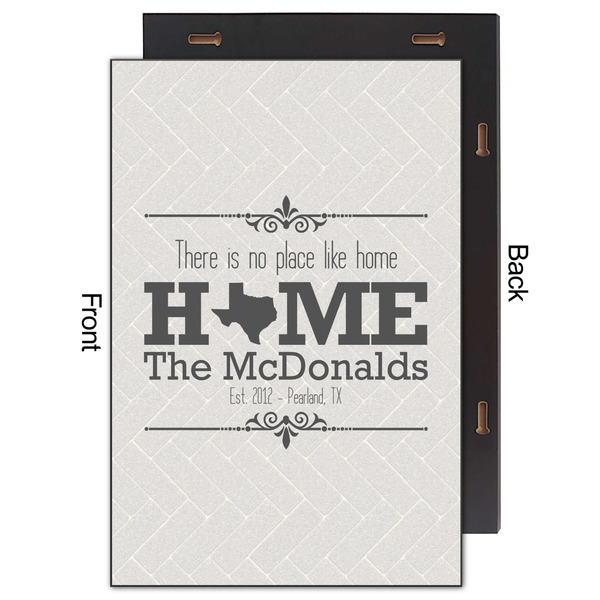 Home State 20x30 Wood Print - Front & Back View