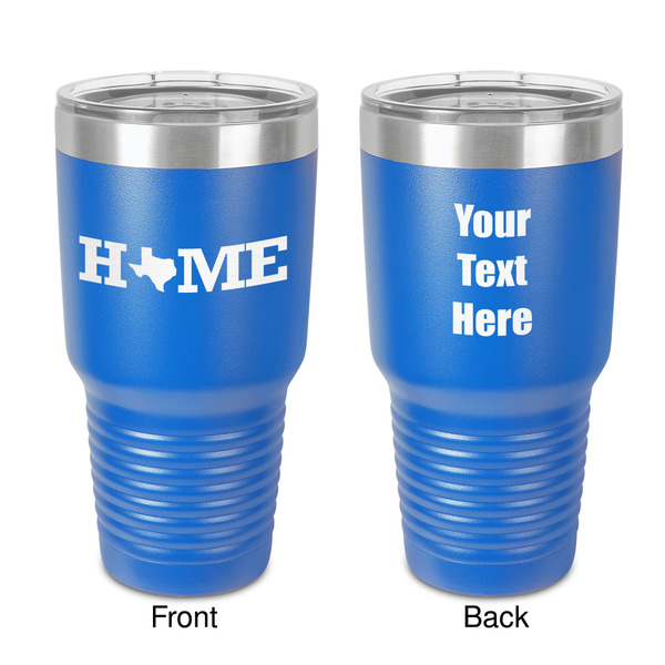 Custom Home State 30 oz Stainless Steel Tumbler - Royal Blue - Double-Sided (Personalized)