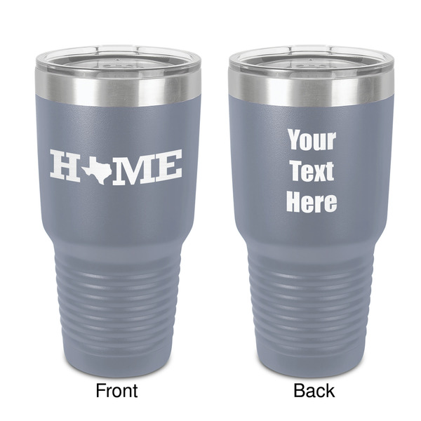 Custom Home State 30 oz Stainless Steel Tumbler - Grey - Double-Sided (Personalized)