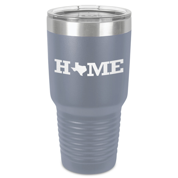 Custom Home State 30 oz Stainless Steel Tumbler - Grey - Single-Sided (Personalized)