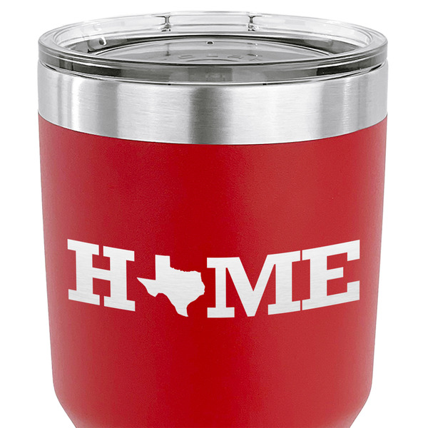 Home State 30 oz Stainless Steel Ringneck Tumbler - Red - CLOSE UP