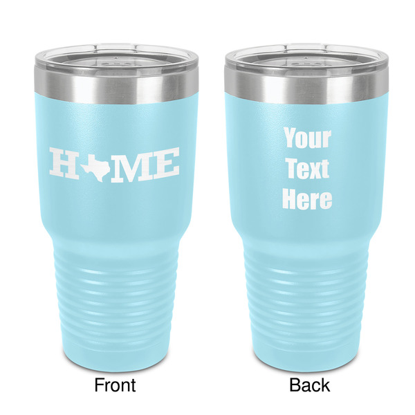 Custom Home State 30 oz Stainless Steel Tumbler - Teal - Double-Sided (Personalized)