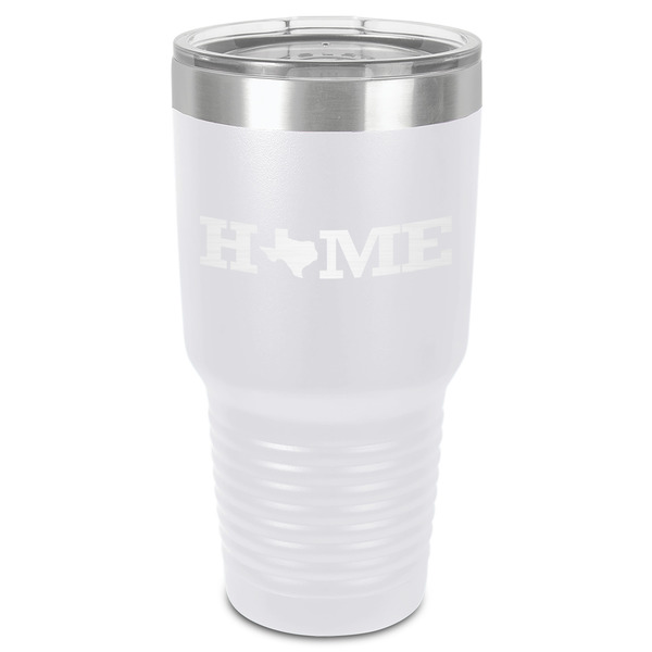 Custom Home State 30 oz Stainless Steel Tumbler - White - Single-Sided (Personalized)